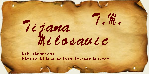 Tijana Milosavić vizit kartica